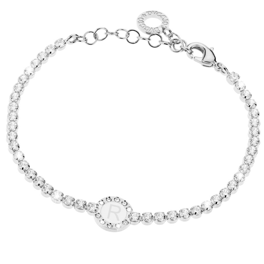 Bracciale Donna, DVUCCIO gioielli, Tennis Bianco con Iniziale su Smalto Bianco - immagine 17