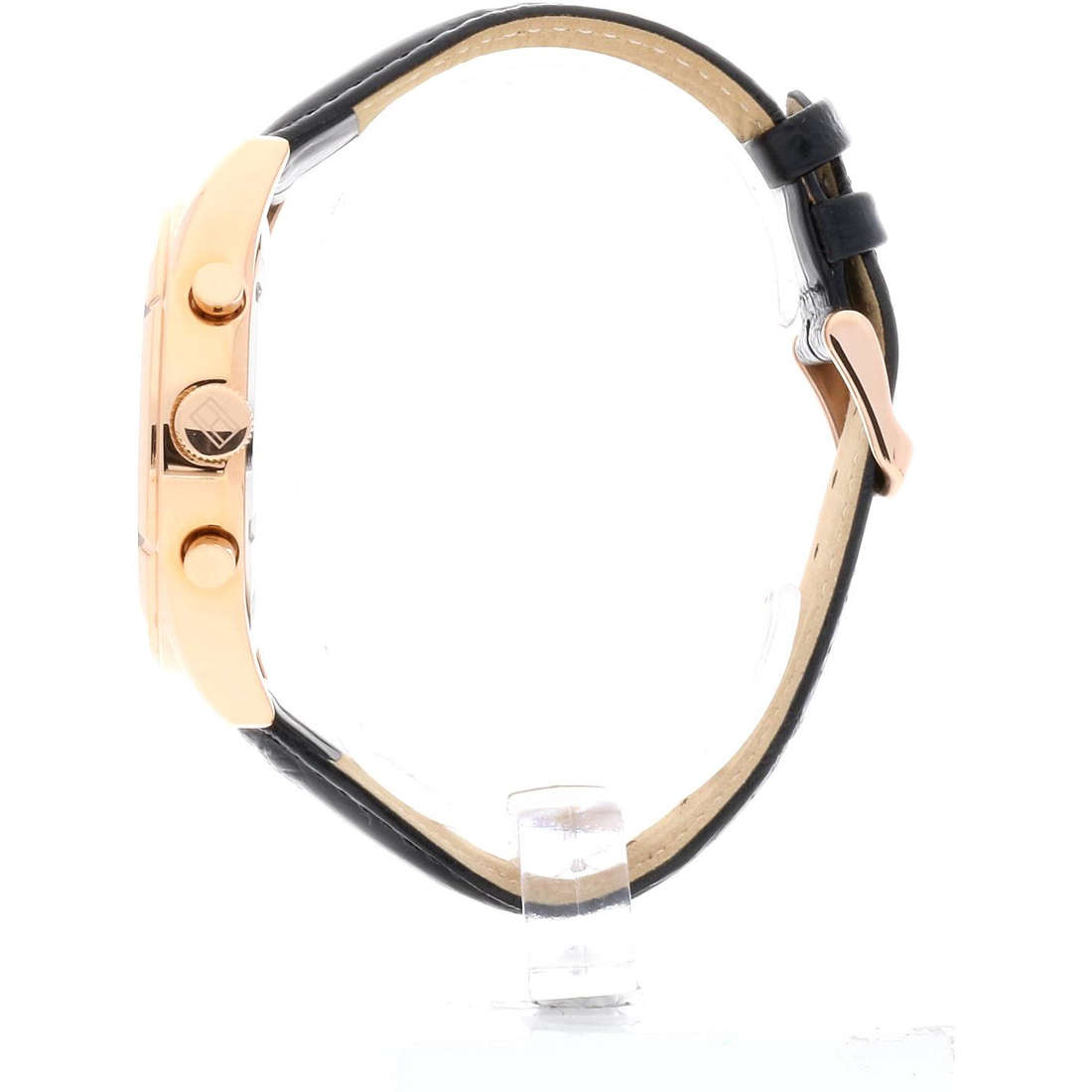 Orologio uomo Tommy Hilfinger, mod Charlie, cassa color oro rosa, cronografo, cinturino in pelle nero, quadrante grigio ( THW1791125 ) - immagine 3