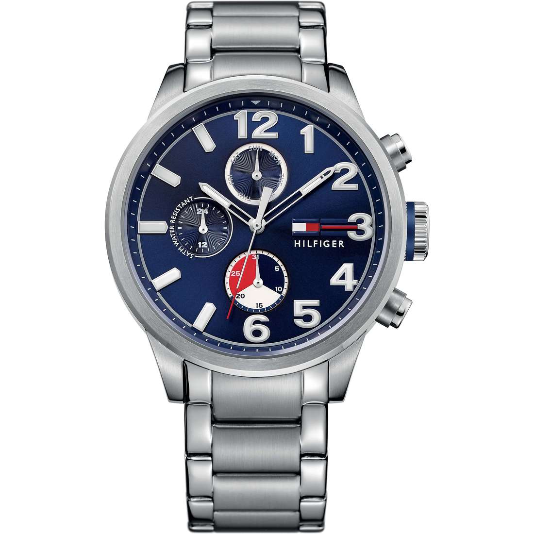Orologio uomo Tommy Hilfinger, mod Jackson, cronografo, cinturino in acciaio, fondo blu ( THW1791242 )