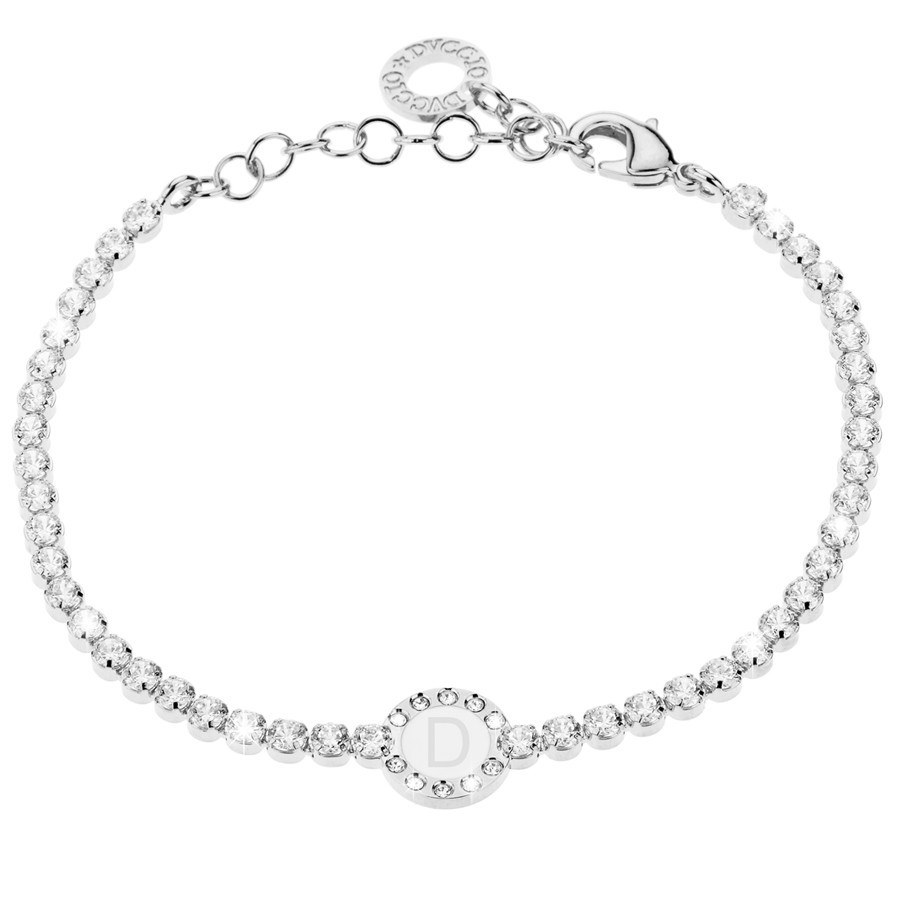 Bracciale Donna, DVUCCIO gioielli, Tennis Bianco con Iniziale su Smalto Bianco - immagine 4