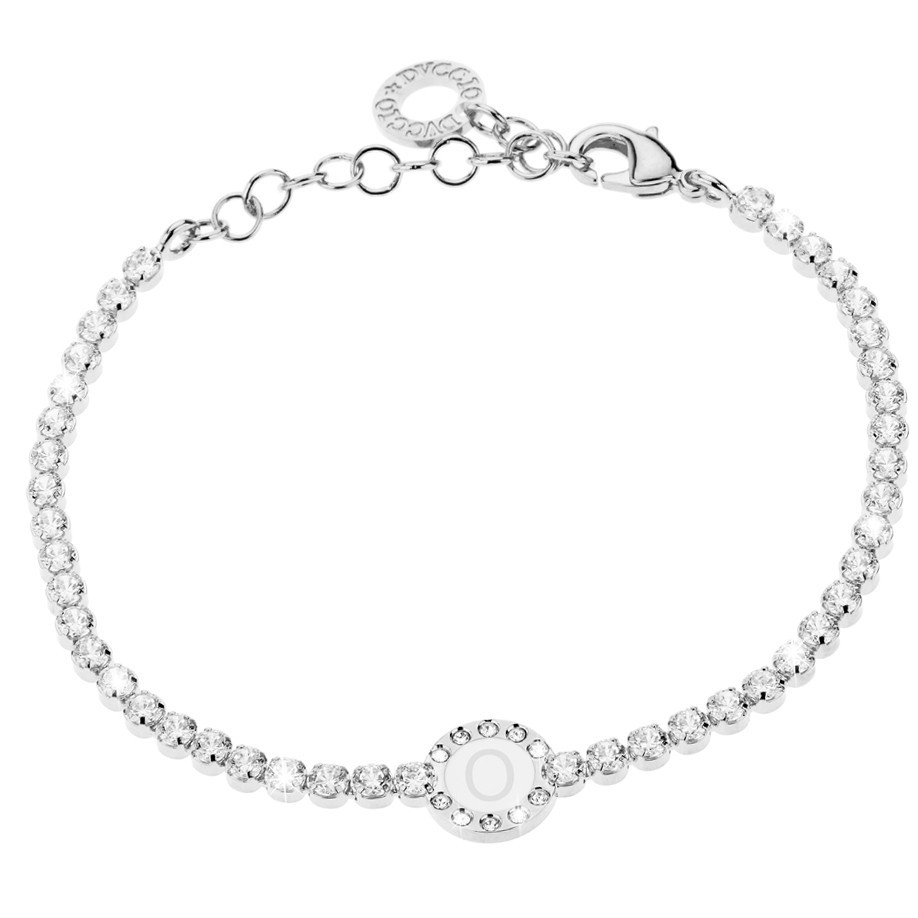 Bracciale Donna, DVUCCIO gioielli, Tennis Bianco con Iniziale su Smalto Bianco - immagine 14