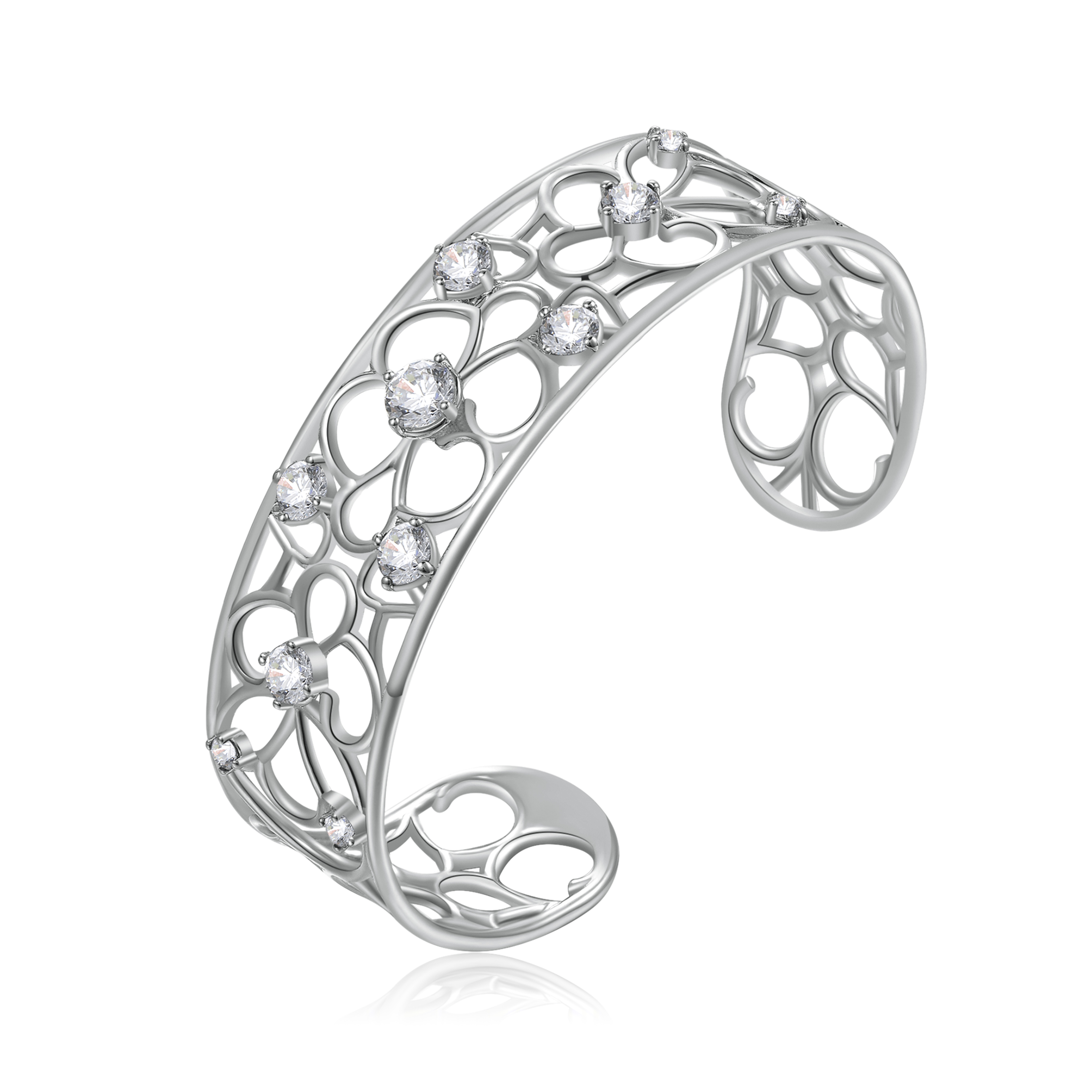 Bracciale Donna, BROSWAY gioielli, collezione Corinto, color oro bianco con pietre bianche, cod ( BOI11 )