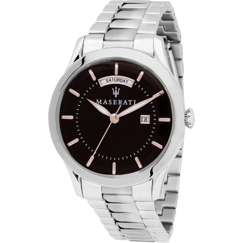 Orologio uomo Maserati, mod Tradizione, solo tempo, cinturino acciaio, fondo nero, cod (R8853125002)