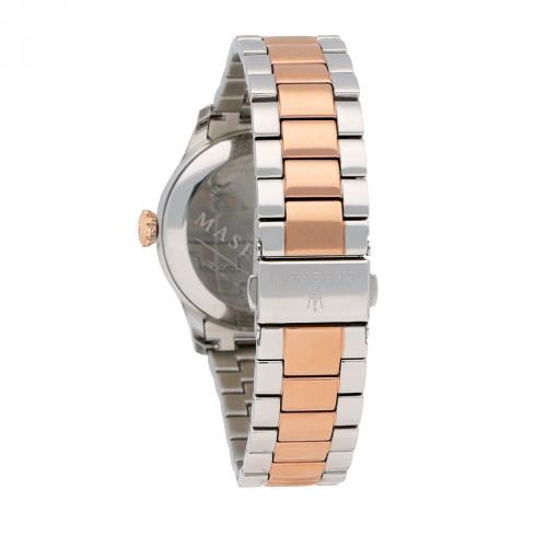 Orologio uomo Maserati, mod Tradizione, solo tempo, cinturino acciaio bicolore, Pvd oro rosa, fondo blu notte, cod (R8853125001) - immagine 2