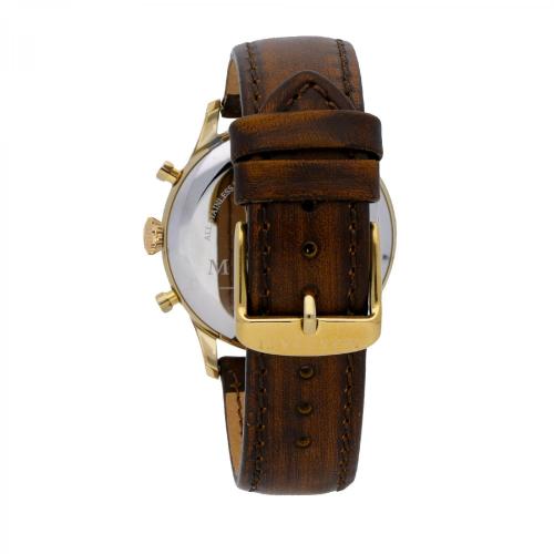 Orologio uomo Maserati, mod Tradizione, cronografo, cinturino pelle marrone, cassa in Pvd oro giallo, fondo marrone, cod (R8871625001) - immagine 2