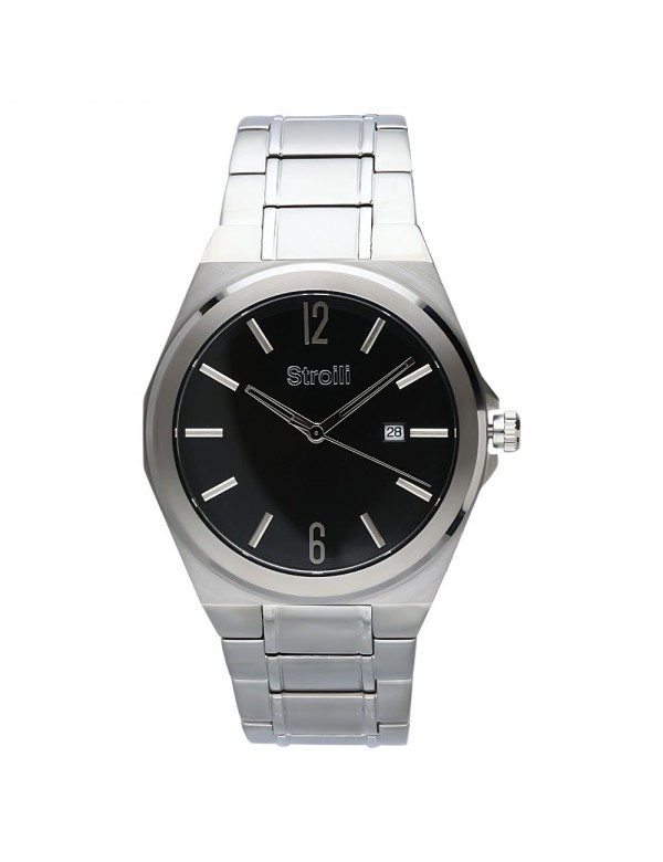 Orologio Uomo Stroili, acciaio, fondo nero, movimento a quarzo, solo tempo, cod ( SR-X3286M/02M )